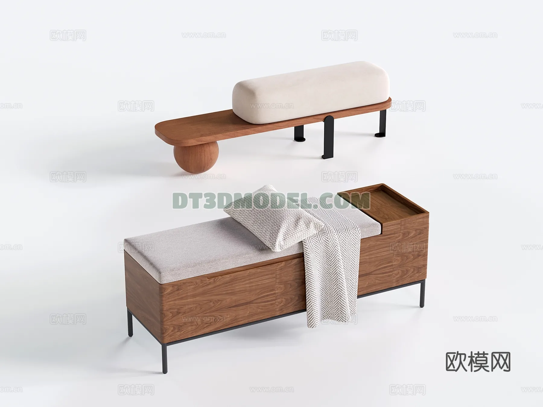 FURNITURE - BEDSIDE TABLE - 3D Model For Interior Design - 2127