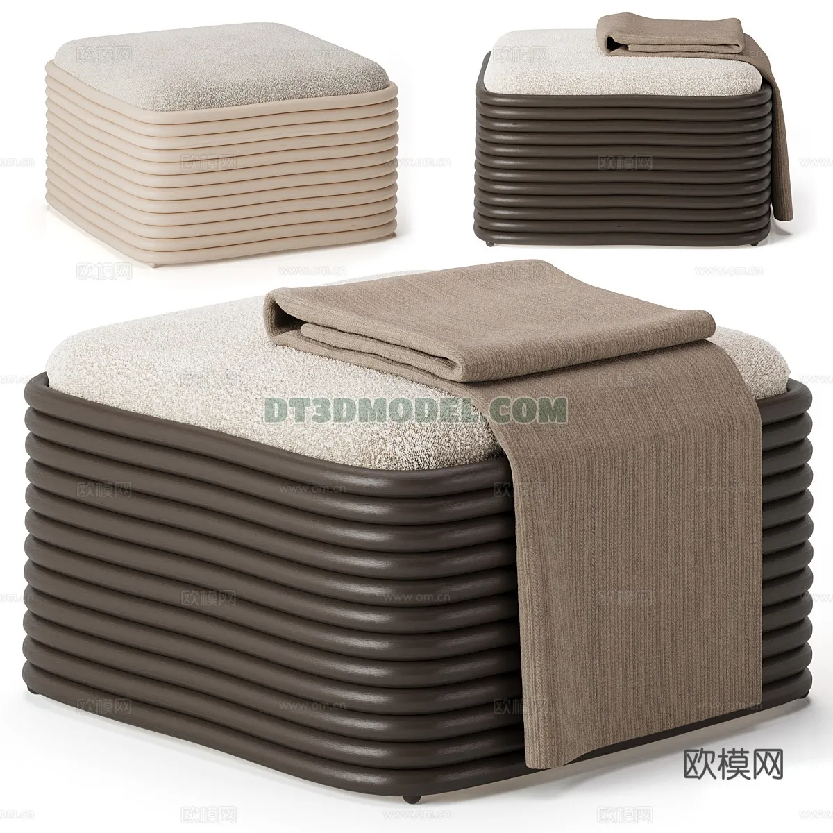 FURNITURE - BEDSIDE TABLE - 3D Model For Interior Design - 2129