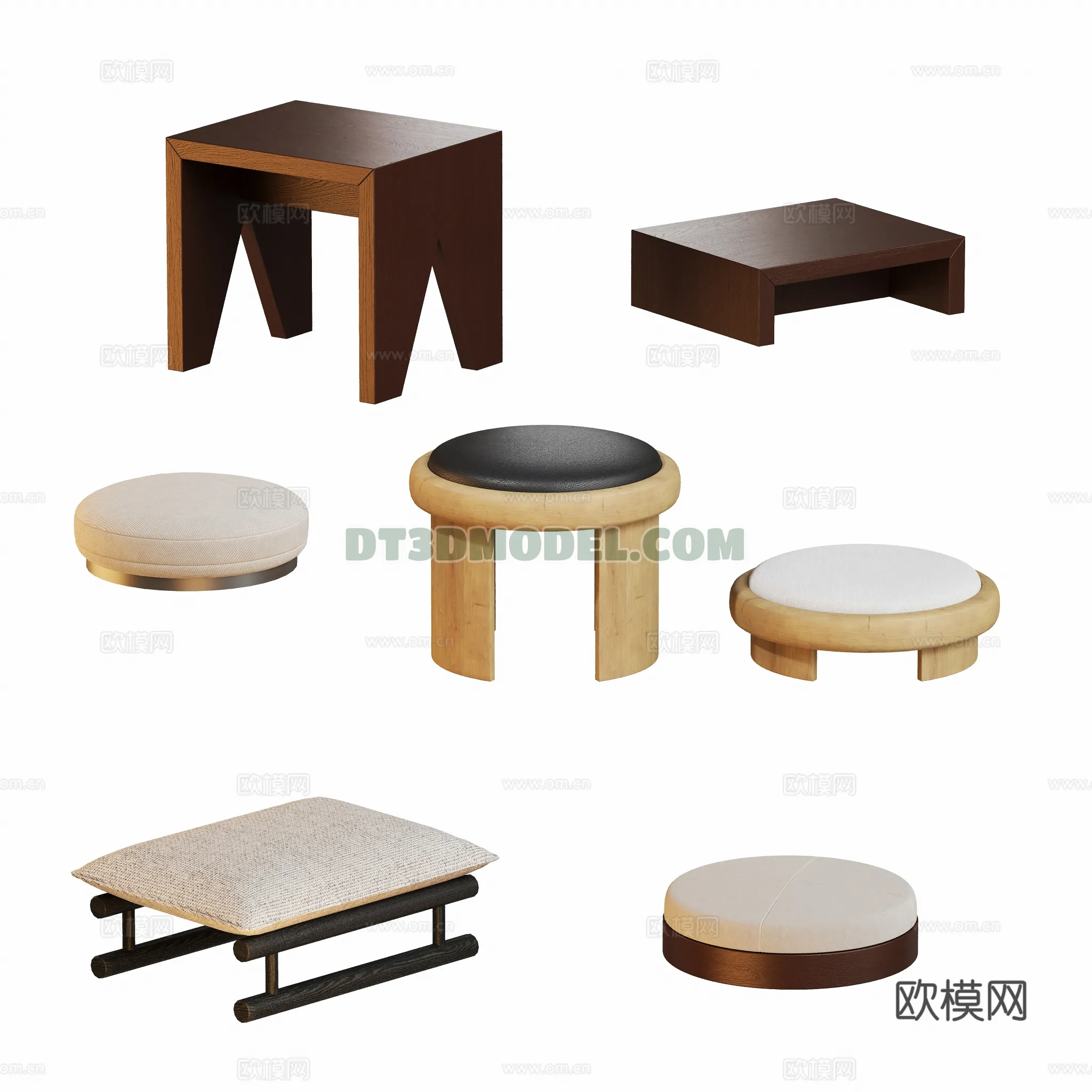 FURNITURE - BEDSIDE TABLE - 3D Model For Interior Design - 2135