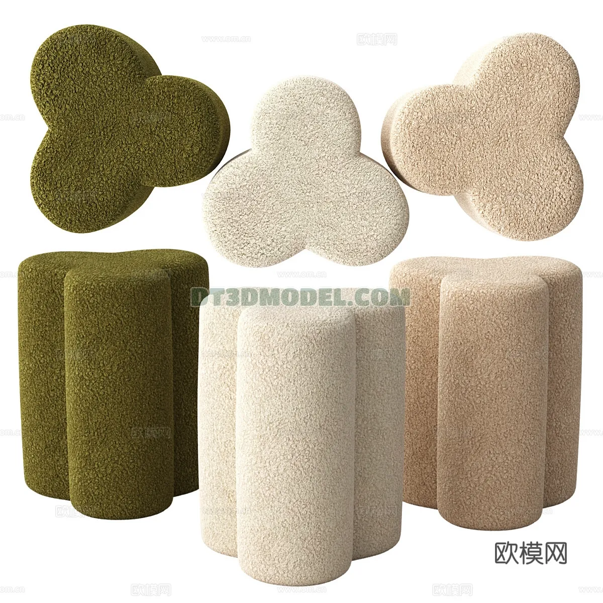 FURNITURE - BEDSIDE TABLE - 3D Model For Interior Design - 2138