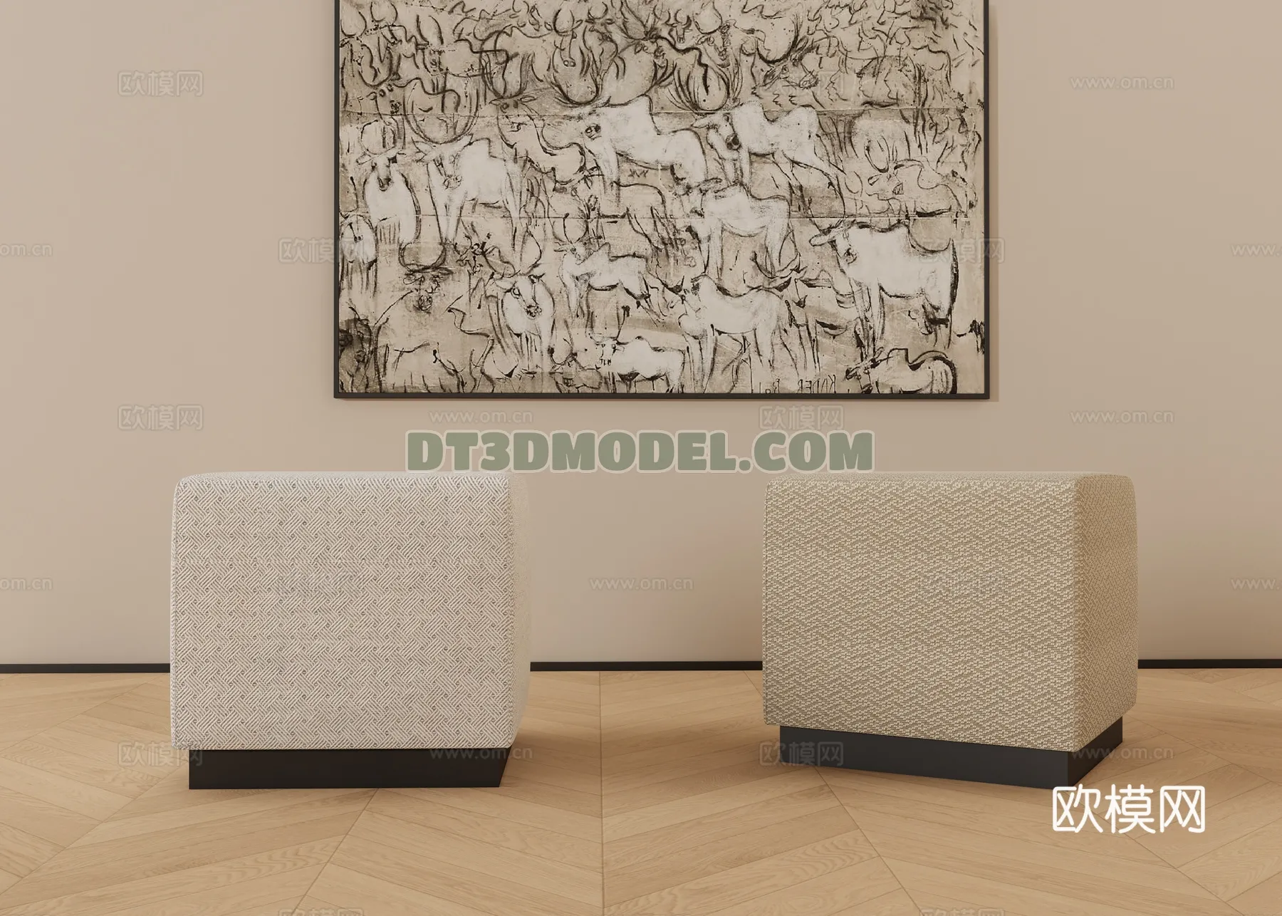 FURNITURE - BEDSIDE TABLE - 3D Model For Interior Design - 2141