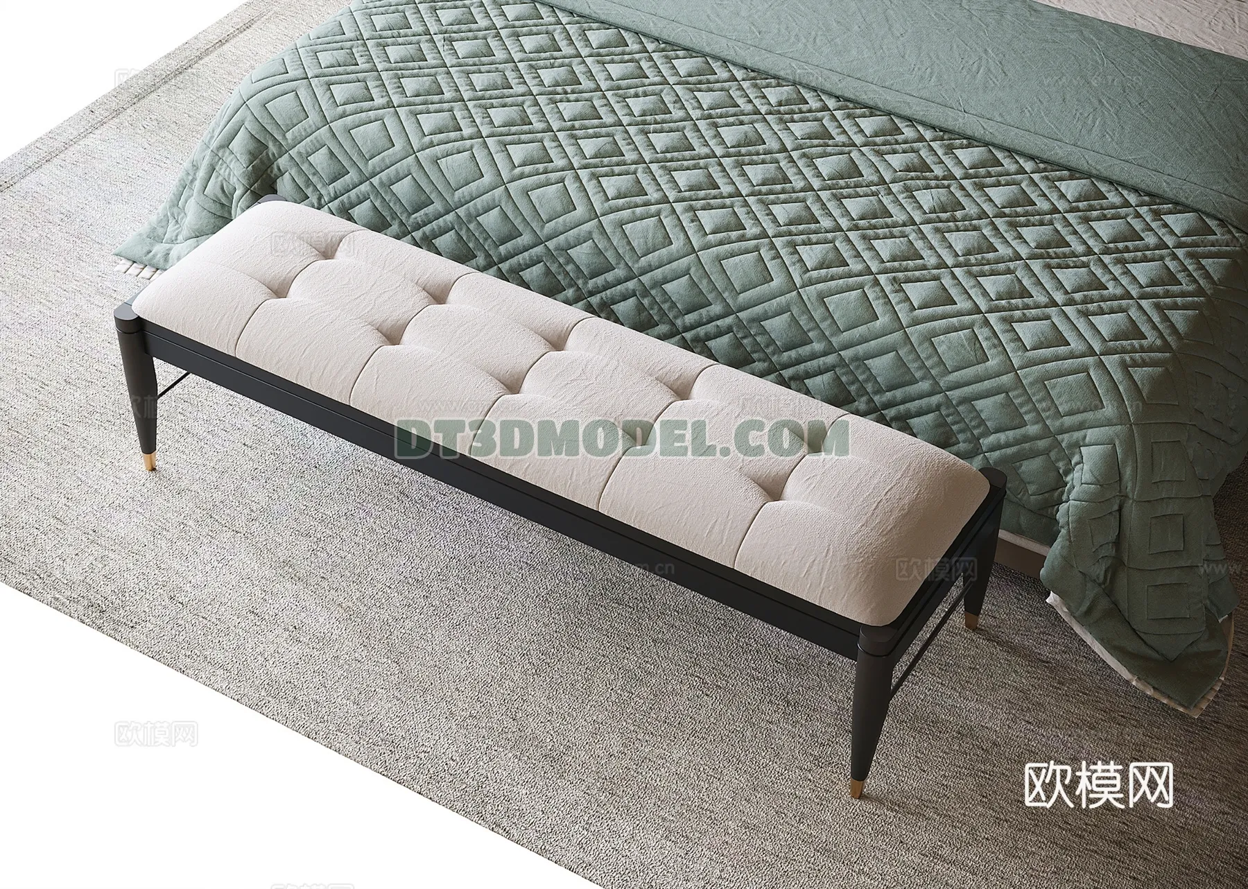 FURNITURE - BEDSIDE TABLE - 3D Model For Interior Design - 2145