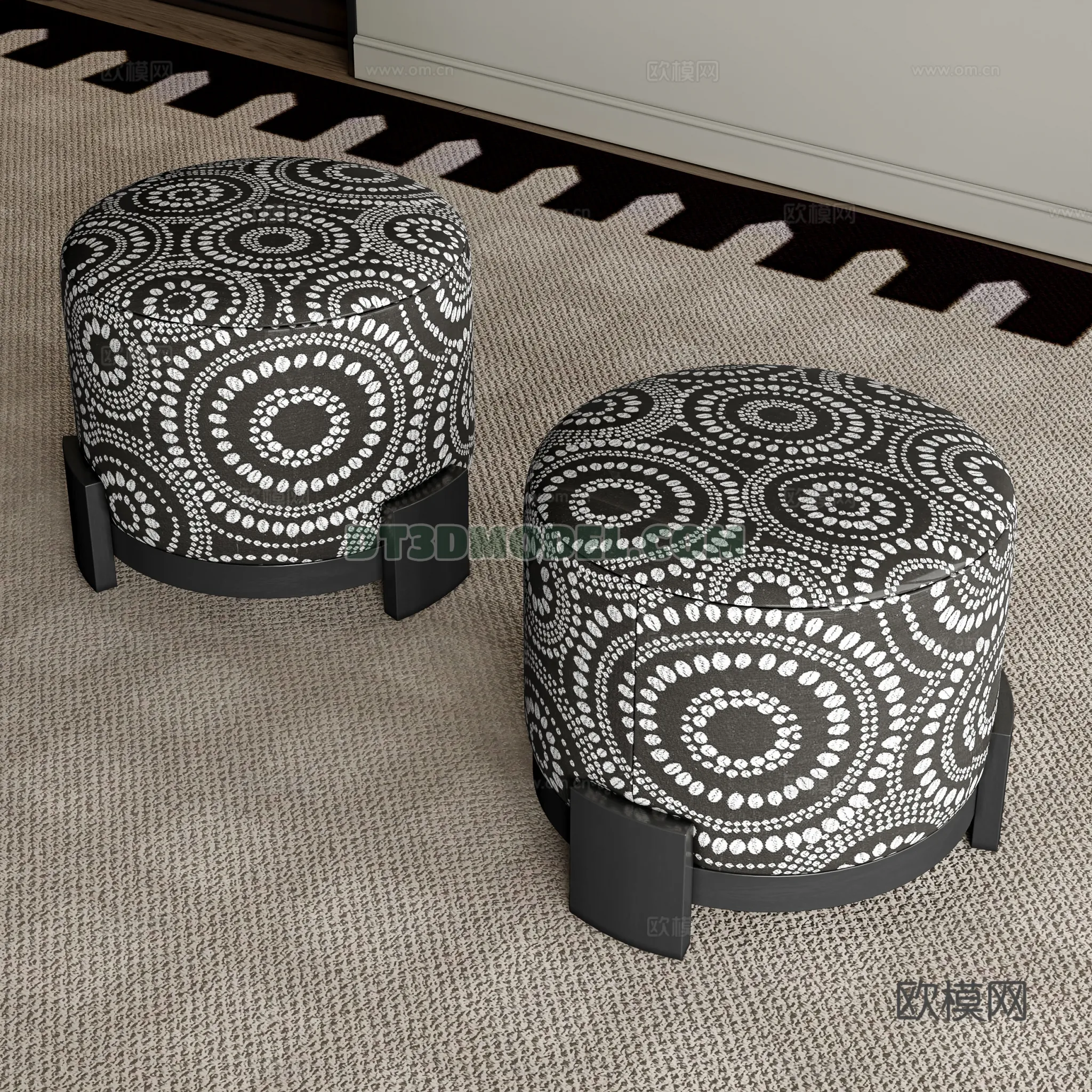 FURNITURE - BEDSIDE TABLE - 3D Model For Interior Design - 2147