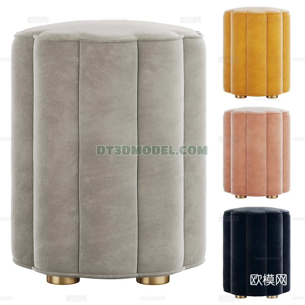 FURNITURE - BEDSIDE TABLE - 3D Model For Interior Design - 2151