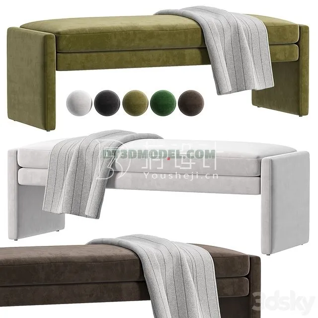 FURNITURE - BEDSIDE TABLE - 3D Model For Interior Design - 2156