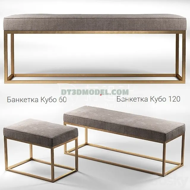 FURNITURE - BEDSIDE TABLE - 3D Model For Interior Design - 2169