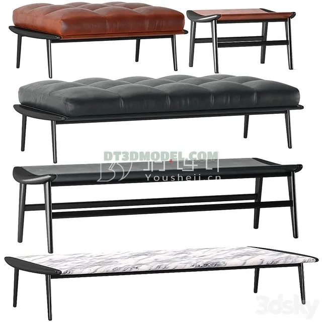 FURNITURE - BEDSIDE TABLE - 3D Model For Interior Design - 2171