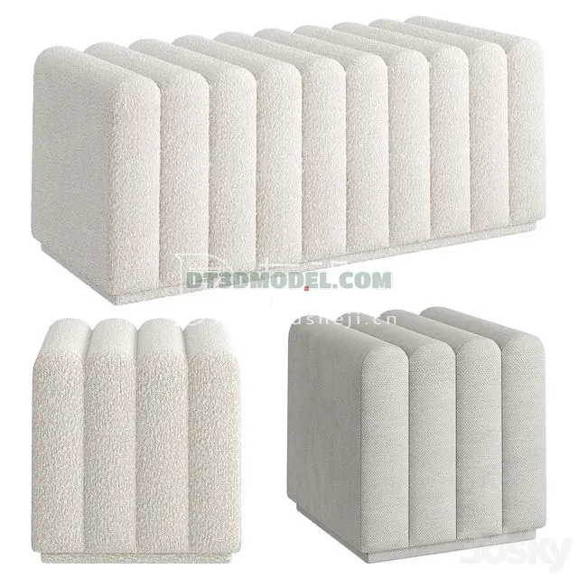 FURNITURE - BEDSIDE TABLE - 3D Model For Interior Design - 2182