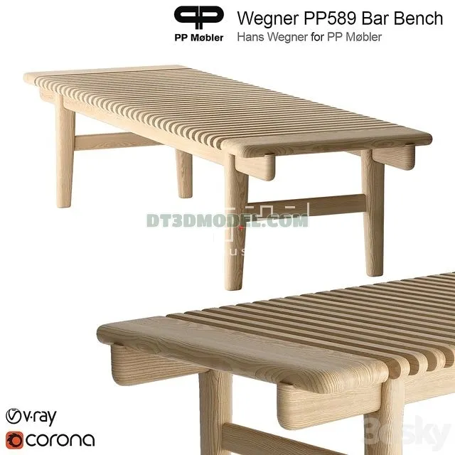 FURNITURE - BEDSIDE TABLE - 3D Model For Interior Design - 2184