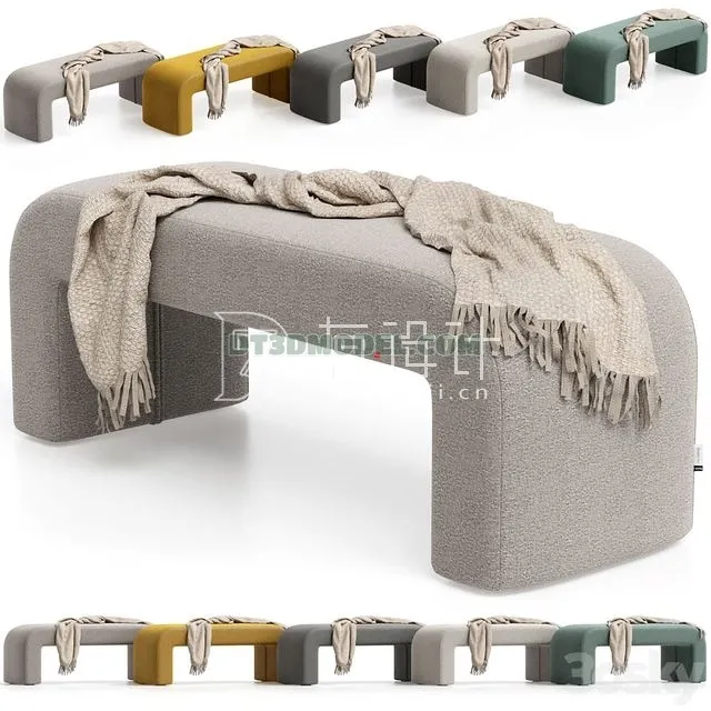 FURNITURE - BEDSIDE TABLE - 3D Model For Interior Design - 2194