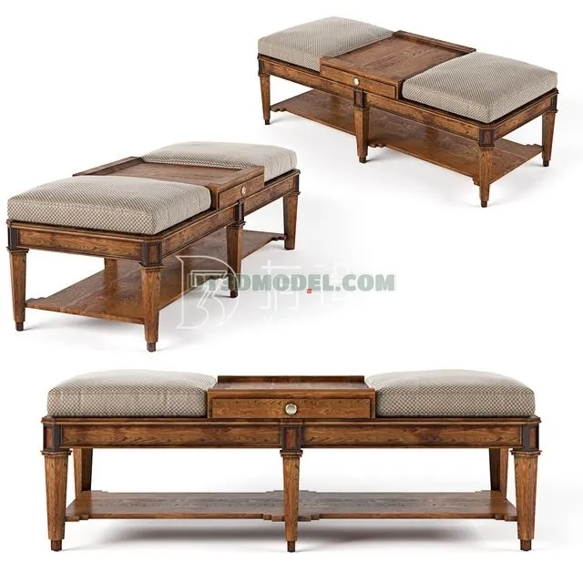 FURNITURE - BEDSIDE TABLE - 3D Model For Interior Design - 2195