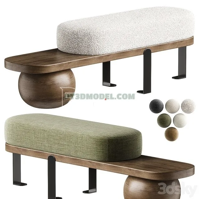 FURNITURE - BEDSIDE TABLE - 3D Model For Interior Design - 2196