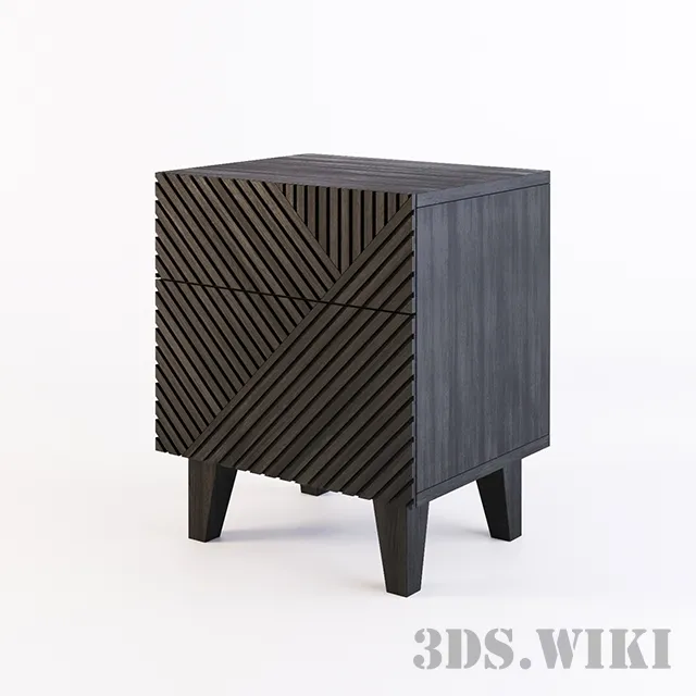 furniture - Bedside table Baden wenge 3D Model