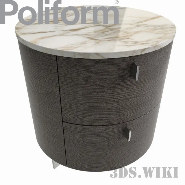 furniture - Bedside table Poliform Onda 3D Model