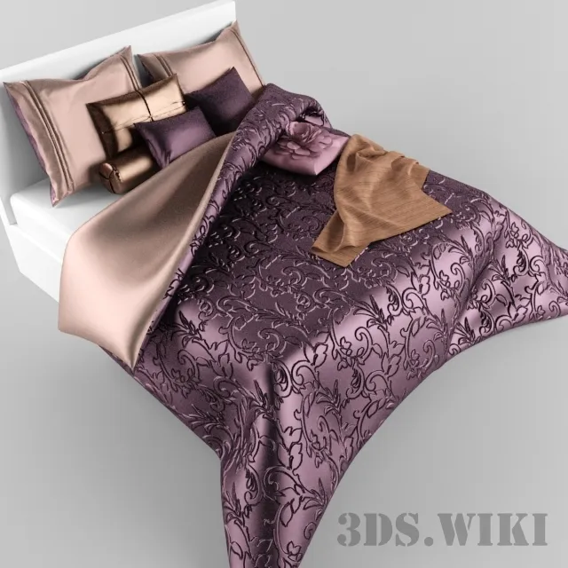 furniture - Bedspreads with pillows 3D Model