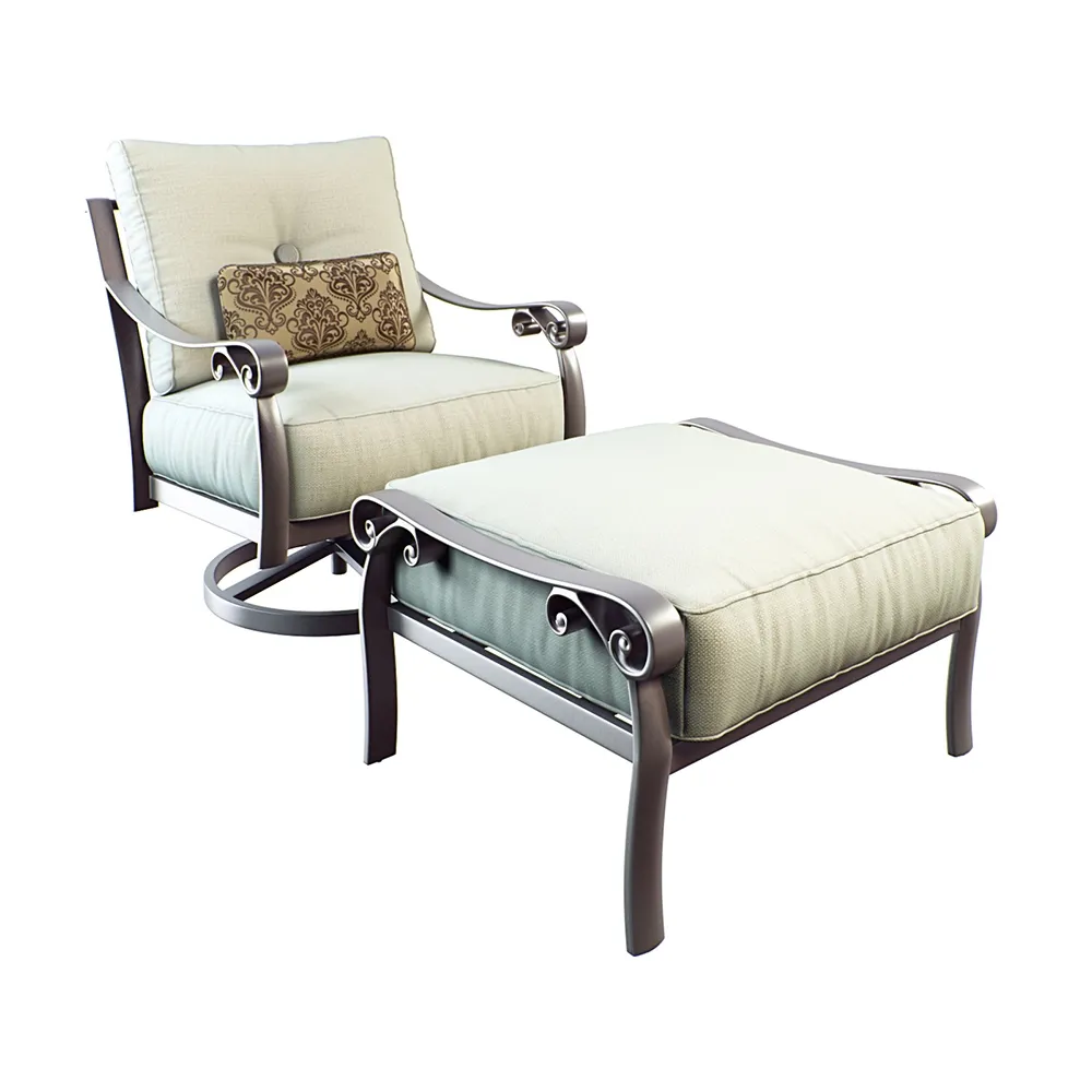 furniture - Bellanova Cushioned Swivel Rocker_Ottoman 3D Model