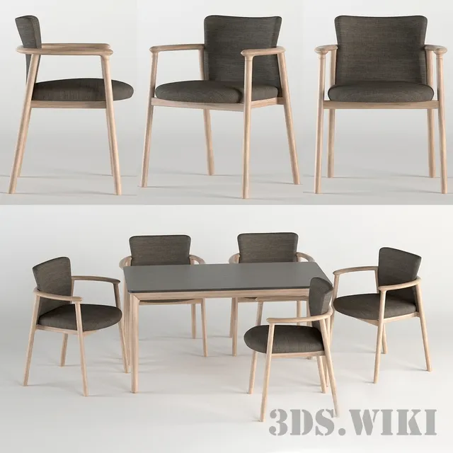 furniture - Bellevue Table & Lord Chair 3D Model