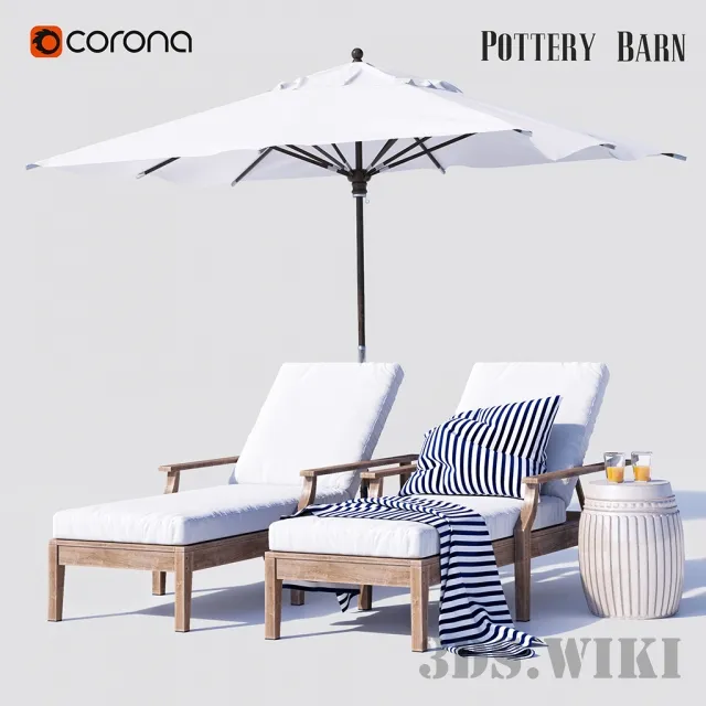 furniture - Belmont set by Pottery Barn 3D Model