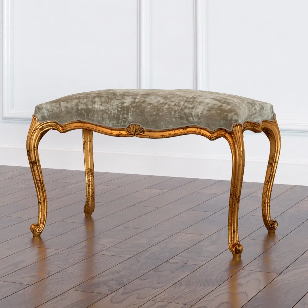 furniture - Bench 4 legs with shell 3D Model