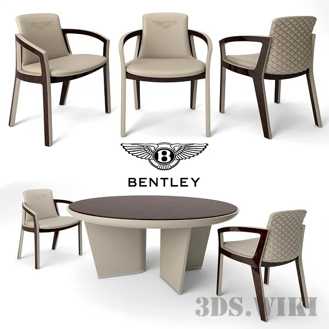 furniture - Bentley Home table and chairs Belgravia Chair Madeley Table 3D Model