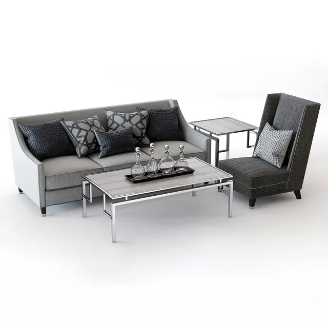 furniture - Bernhardt Palisades sofa and Driscoll chair 3D Model