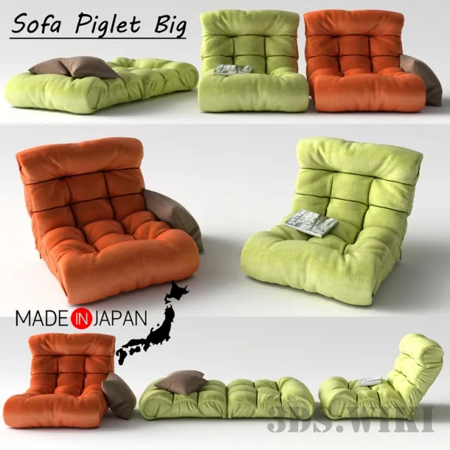 furniture - Big sofa by Piglet 3D Model