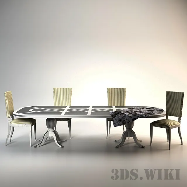 furniture - Bizzotto table and chairs 3D Model