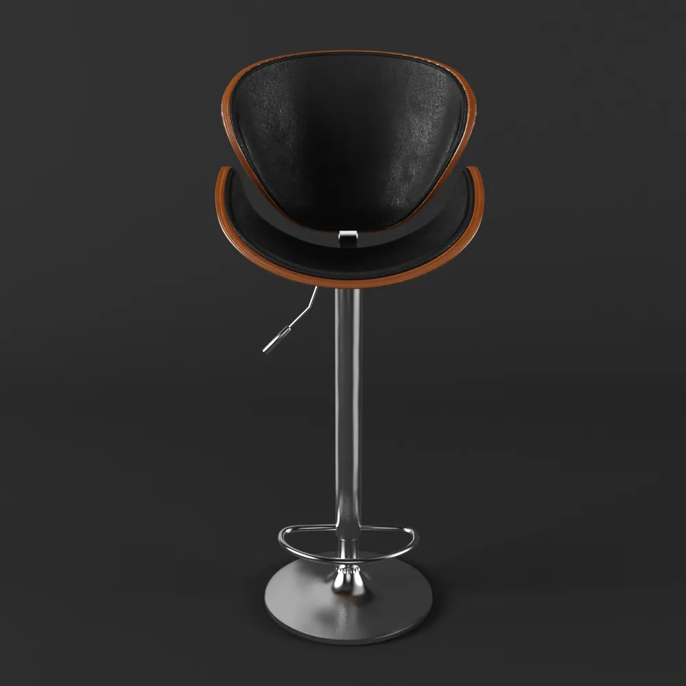 furniture - Black modern bar stool 3D Model