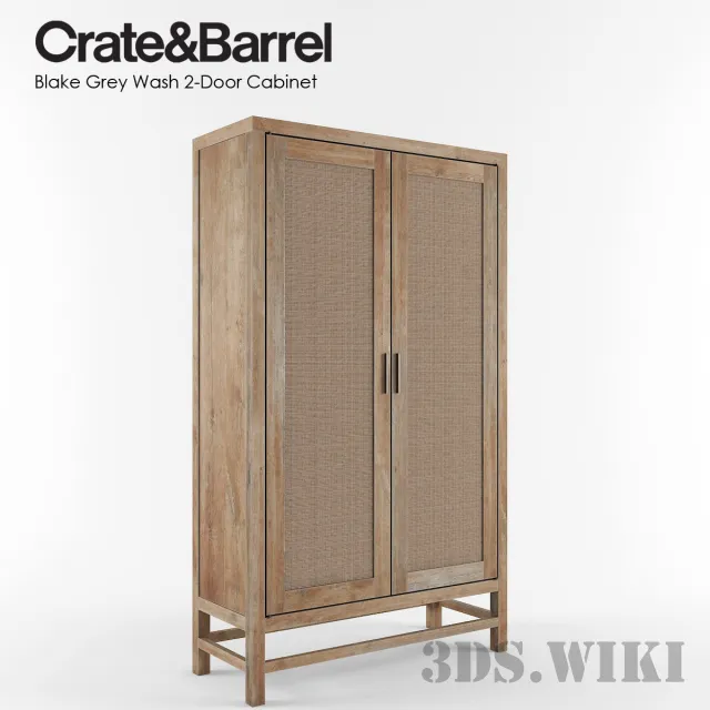 furniture - Blake Gray Wash two door wardrobe 3D Model