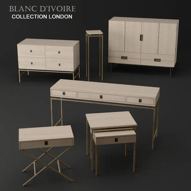 furniture - Blanc d'ivoire - LONDON collection 3D Model