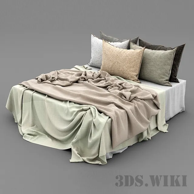 furniture - Blankets and pillows for the bed 3D Model