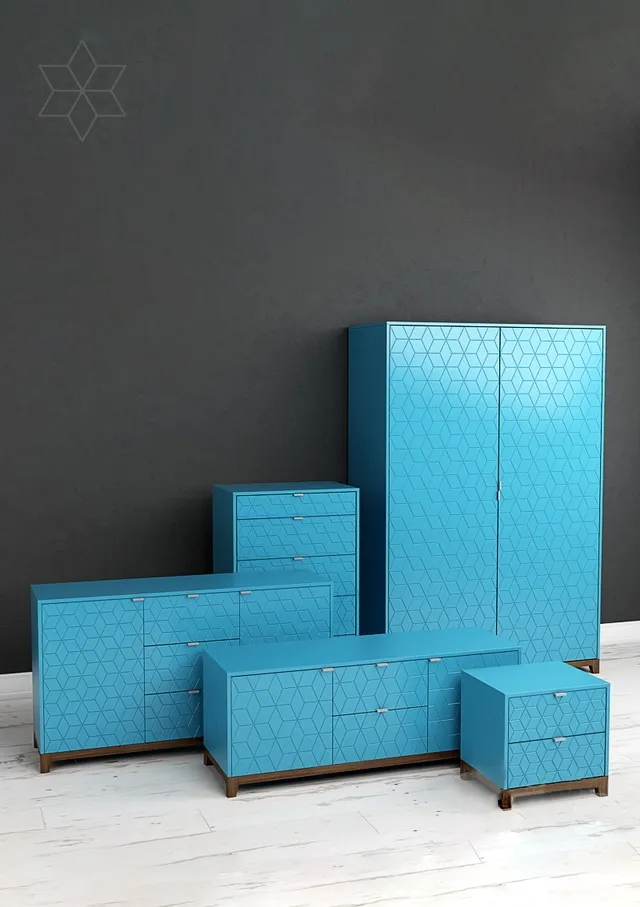 furniture - Blue Cabinet 3D Model