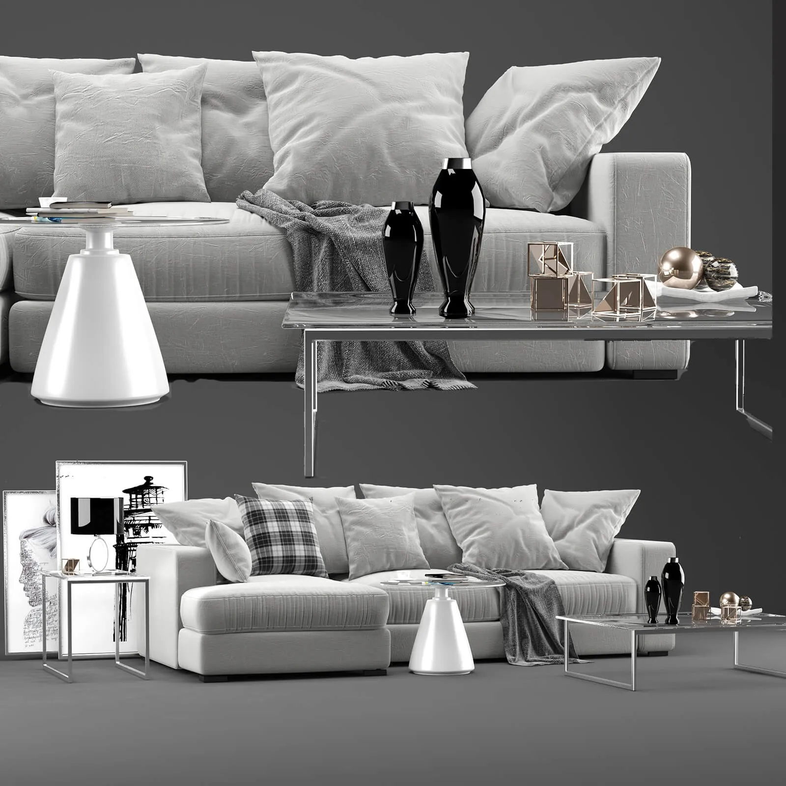 furniture - Boconcept Cenova sofa 7 3D Model