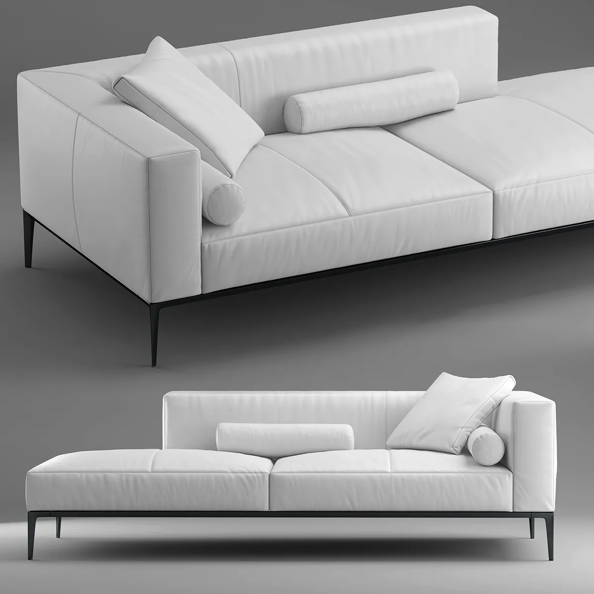 furniture - Bolero Iglo white sofa 02 3D Model