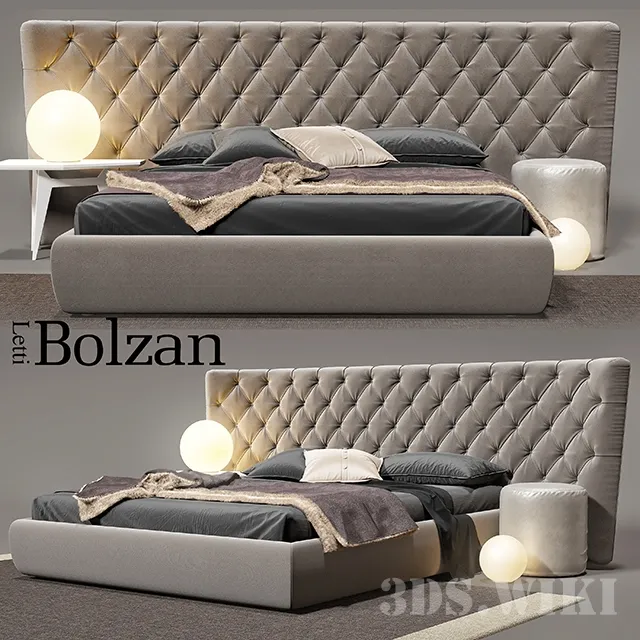 furniture - Bolzan Letti Selene large bed 3D Model