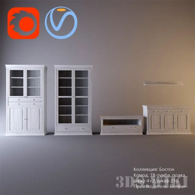 furniture - Boston Furniture Collection Belfan Wardrobe Chests of Drawers 3D Model