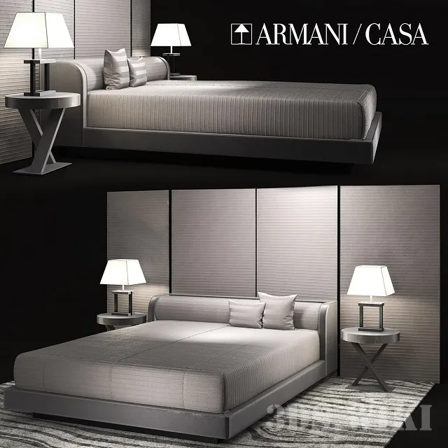furniture - Botticelli Armani Casa bed 3D Model