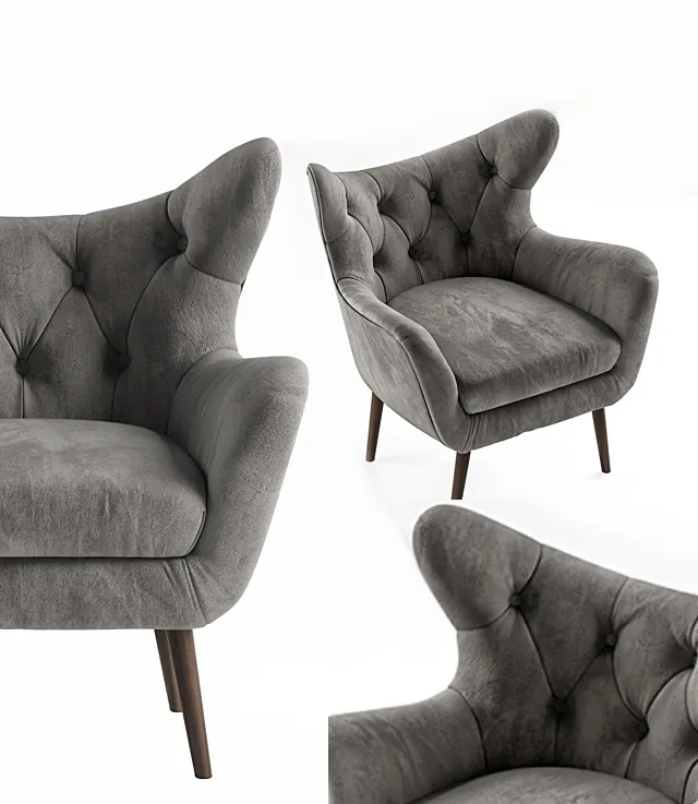 furniture - Bouck Wingback Chair 3D Model
