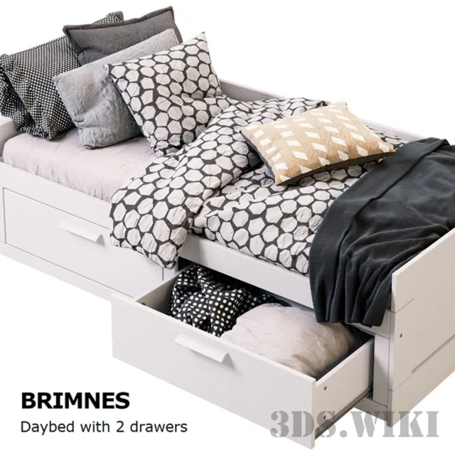 furniture - BRIMNES IKEA BED 3D Model
