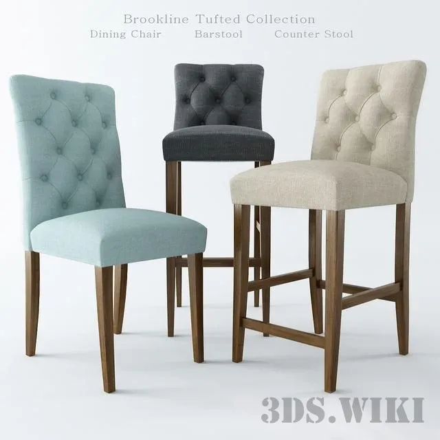 furniture - Brookline Tufted chairs 3D Model