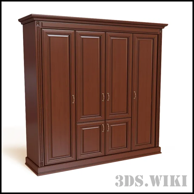 furniture - Brown wardrobe closet 3D Model