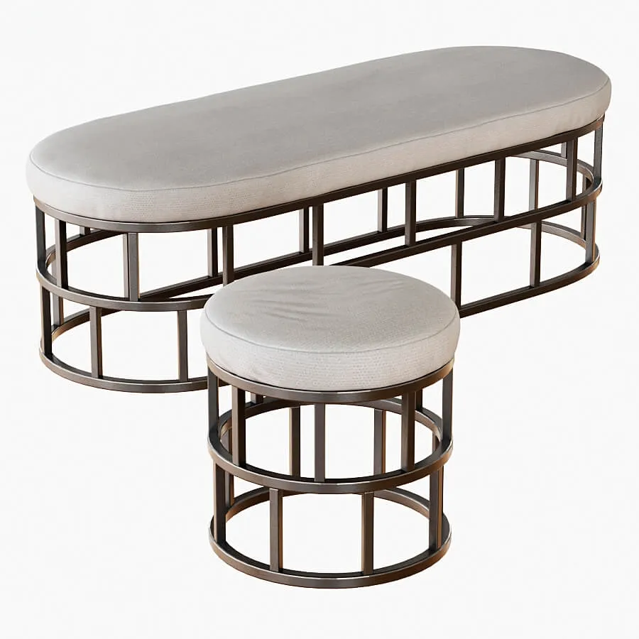 furniture - Bucket and pouf Riviera 3D Model