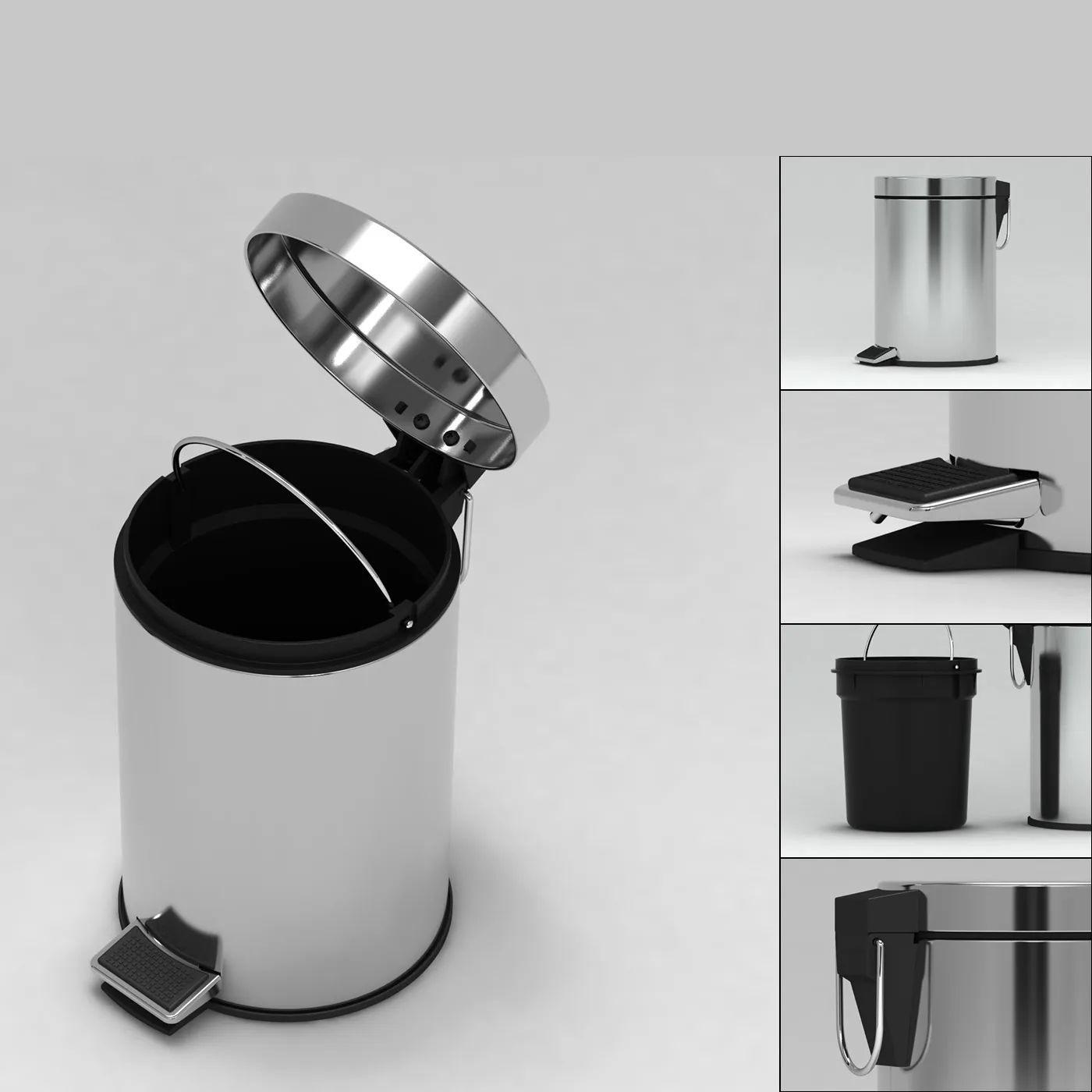 furniture - Bucket with pedal 01 3D Model