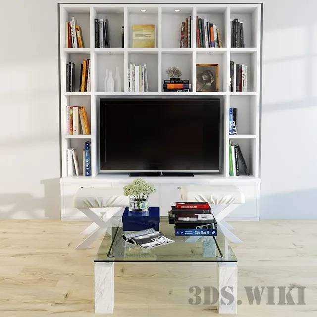 furniture - Built-in TV wall 3D Model
