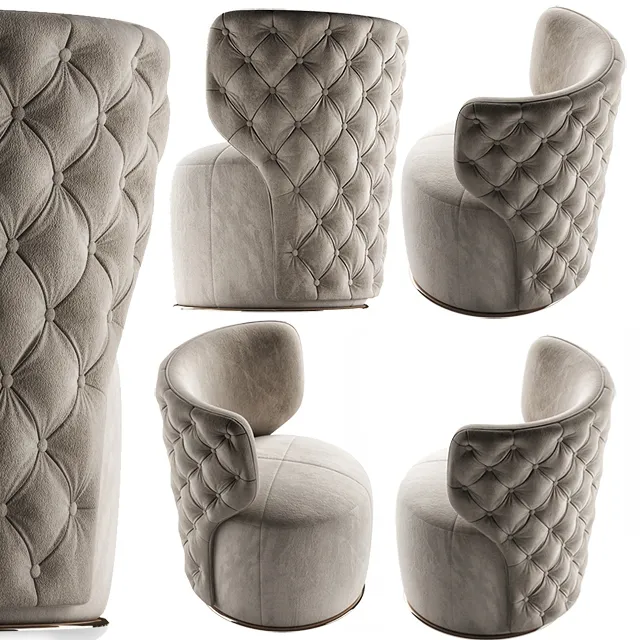 furniture - Buttoned Swivel chair 3D Model