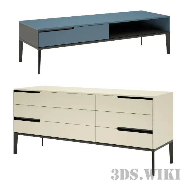 furniture - CABINET AND CHEST OF DRAWERS NATUZZI MONDRIAN 3D Model