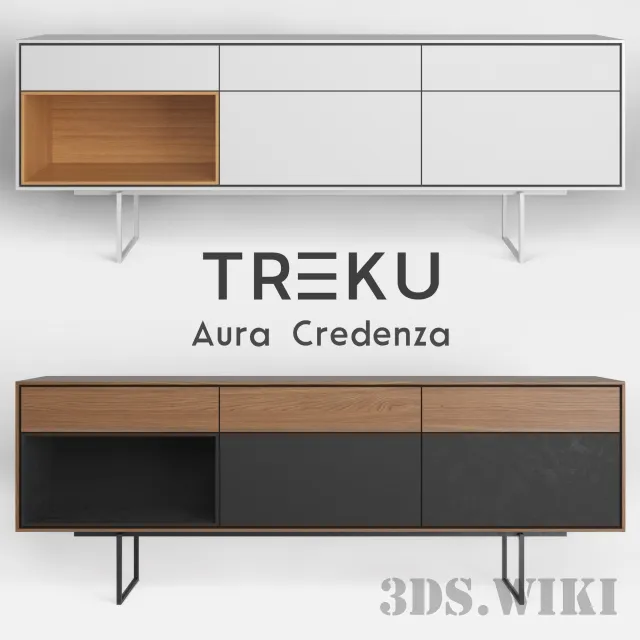 furniture - Cabinet Aura Credenza 3D Model