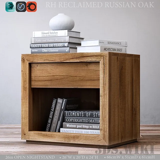 furniture - Cabinet Restoration Hardware 26in open 3D Model