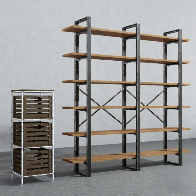 furniture - Cabinet with racks 6 3D Model