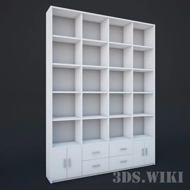 furniture - Cabinet with square shelves 3D Model